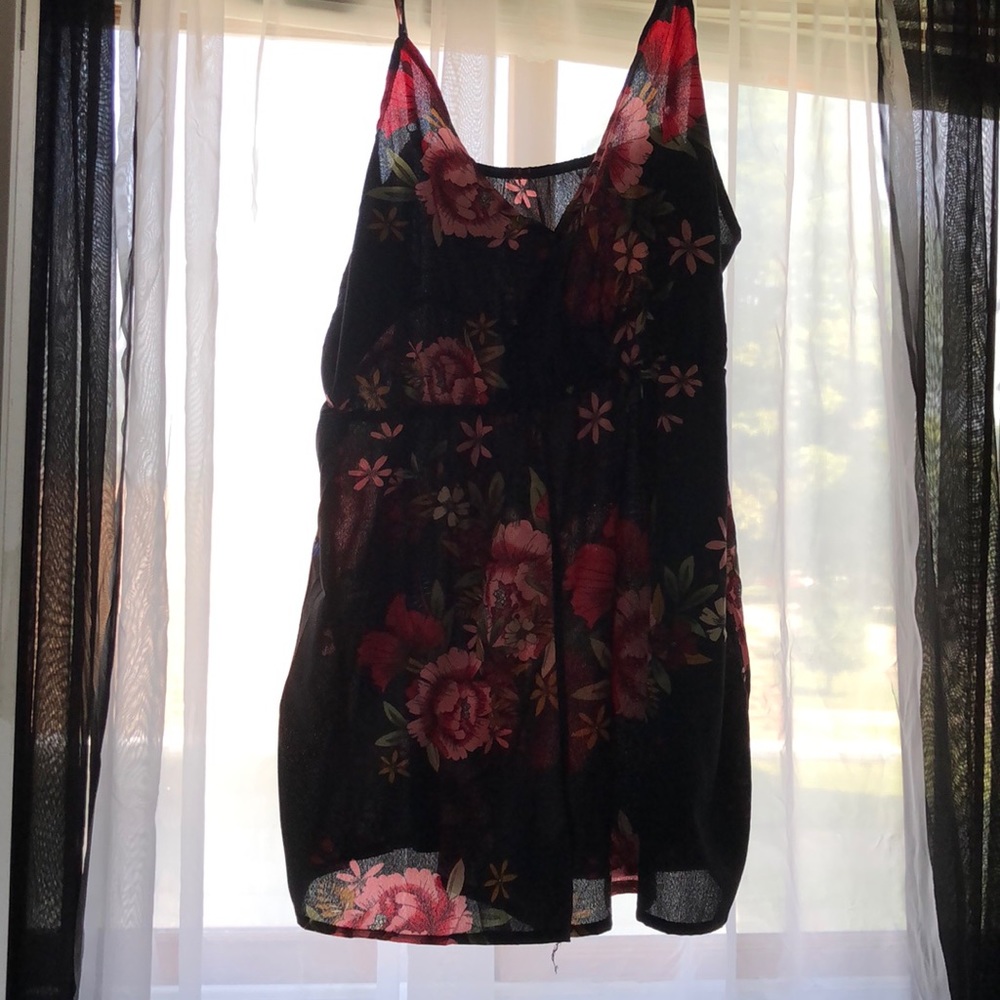 Black Floral Romper